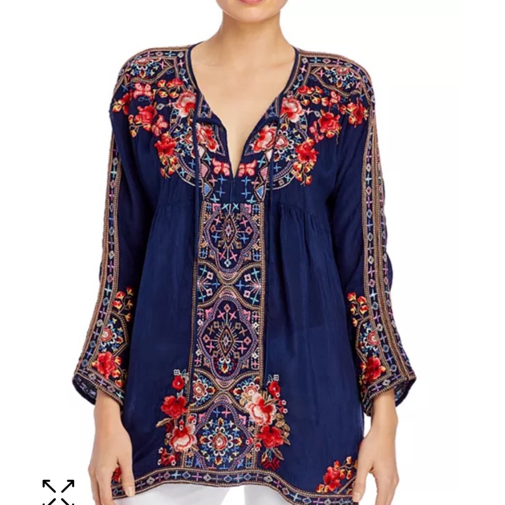 Johnny Was, Alora Embroidered Blouse. Size S